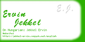 ervin jekkel business card